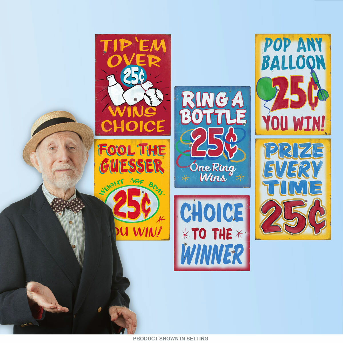 Carnival Midway Games Of Chance Wall Decal Set Vintage Style Game Room Decor