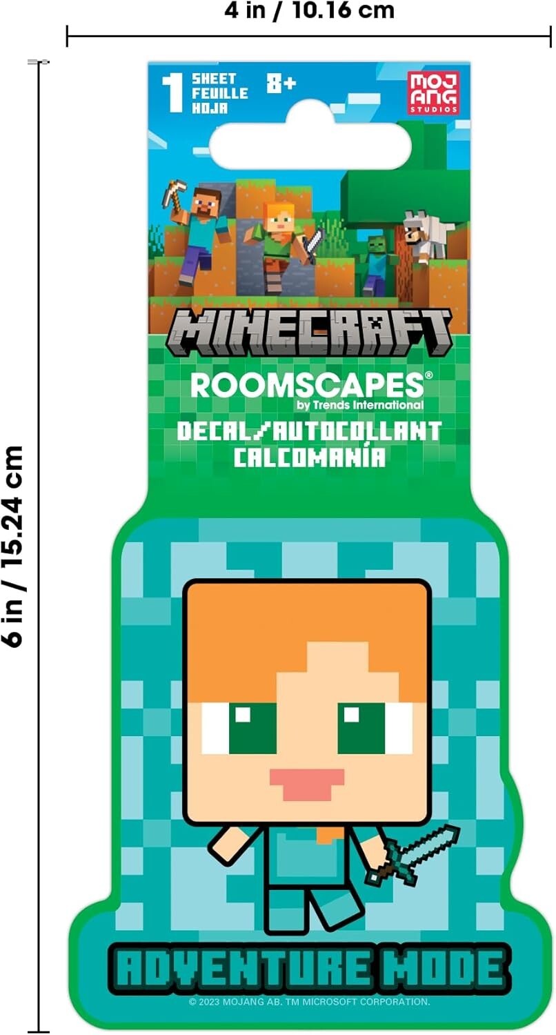 2 Decals Minecraft, Prismatic Alex, and Steve – Die-Cut Vinyl Stickers
