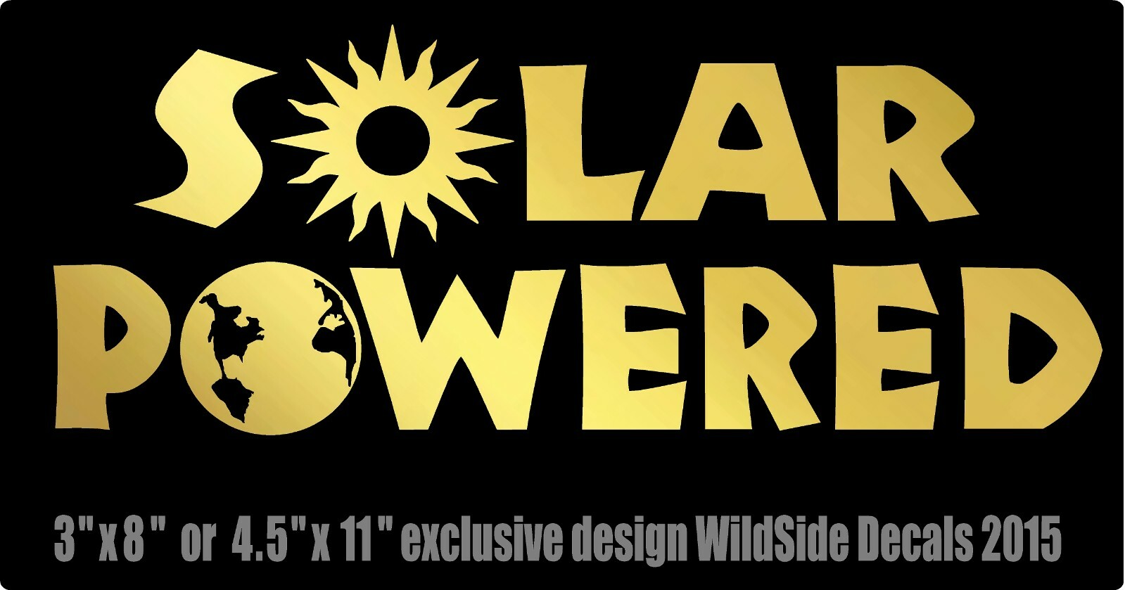 Solar Powered Decal with Sun and Earth Clean Energy Car Window Vinyl Sticker