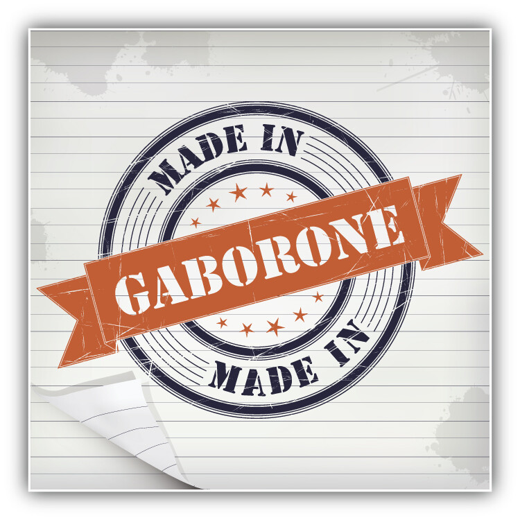 Made In Gaborone Grunge Paper Travel Stamp Car Bumper Sticker Decal