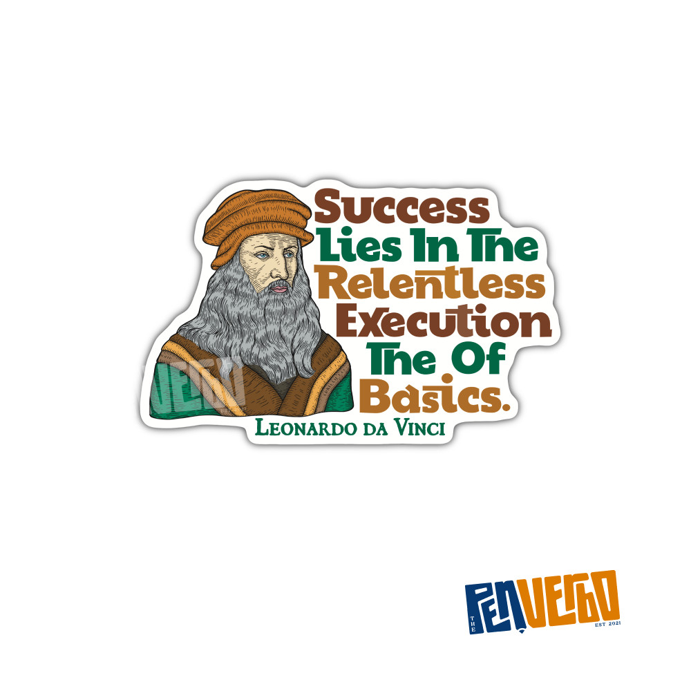 Leonardo Da Vinci Quote Sticker 2pcs | Success | Life Philosophy Quote | PI518