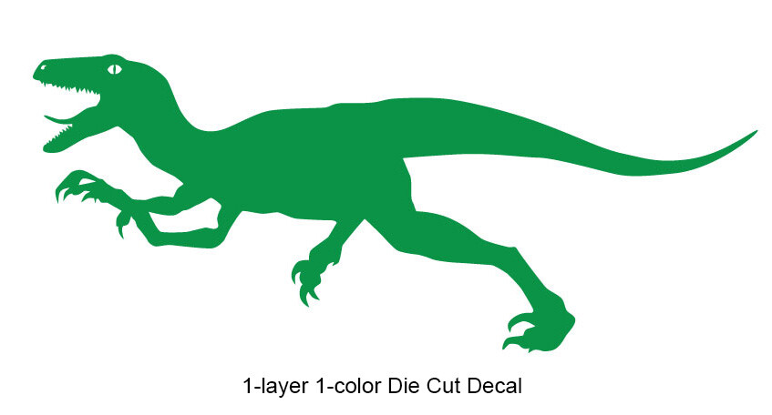 Dinosaur – Running Velociraptor #6 – Jurassic Period – 4-21″ wide – DieCut Decal