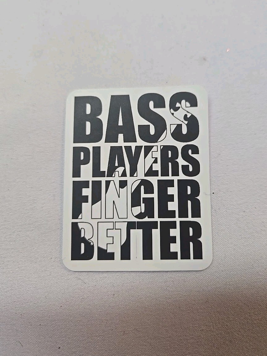 1pc FUNNY BASS PLAYER STICKER Music Guitar Band Humorous ADULT DECAL