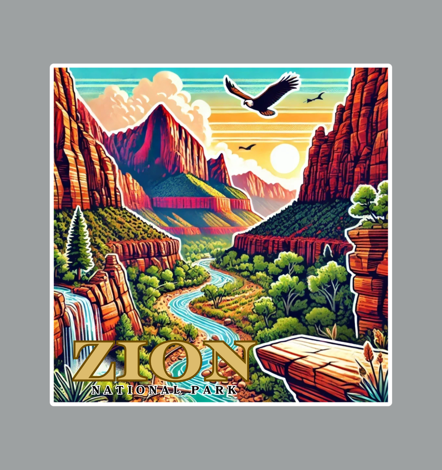 Zion National Park Fridge Magnet