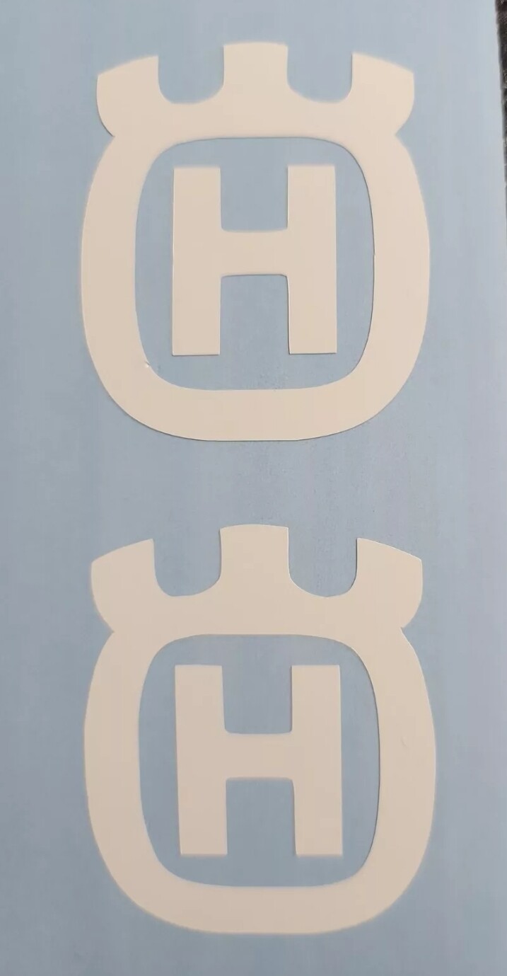 (2x) 1.5″ Husqvarna Vinyl Decals Cars Trucks Windows Laptops Boards Glass Cups
