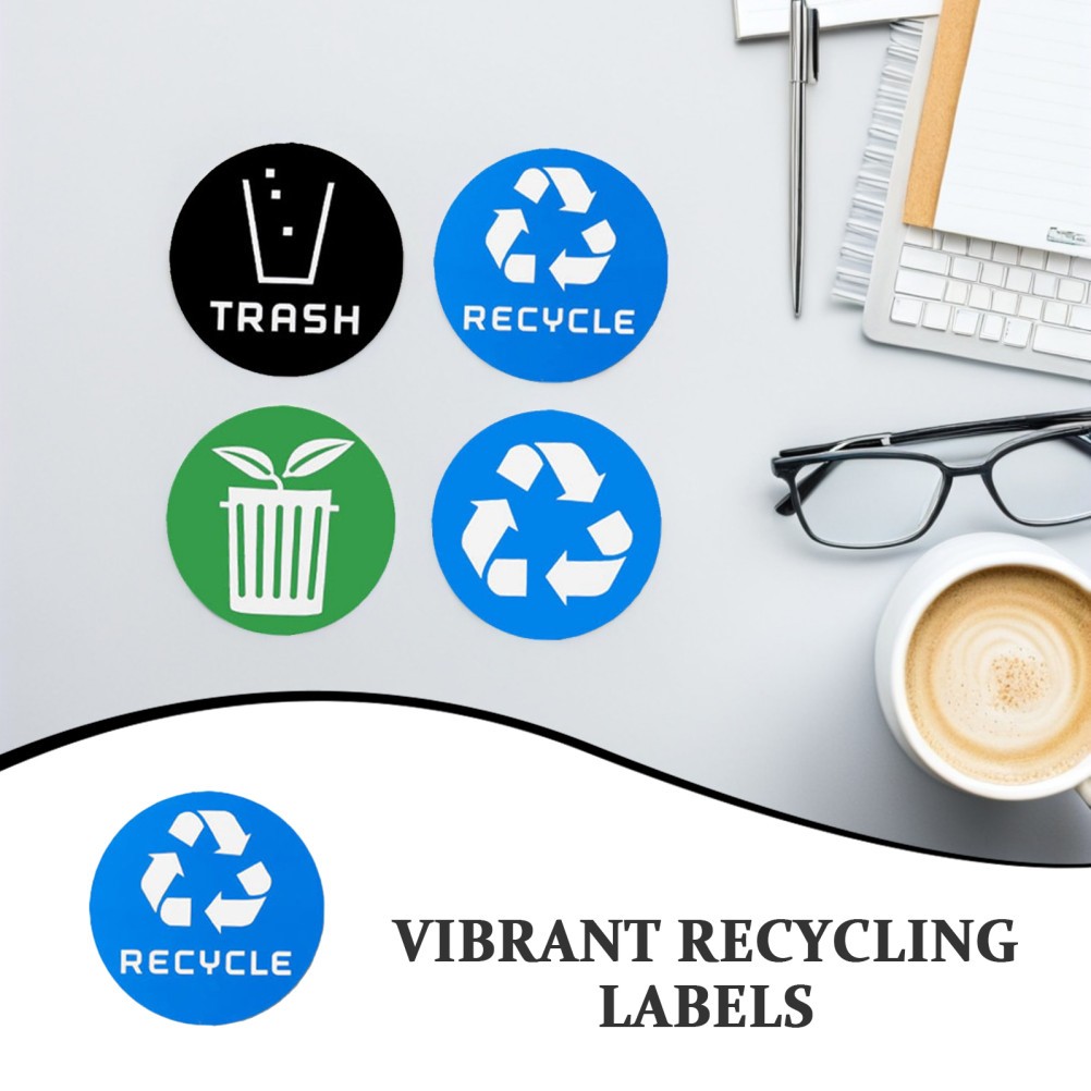 24 PCS Garbage Sorting Decorative Stickers Vinyl Recycle Bin for Trash Bins