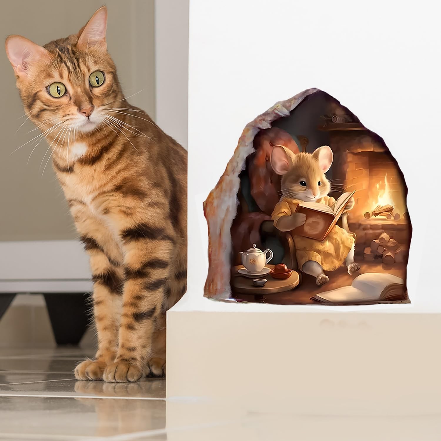 1 Pc Funny 3D Hole Realistics Wall Sticker,in a Hole Wall Decal Fun Art, Wate…