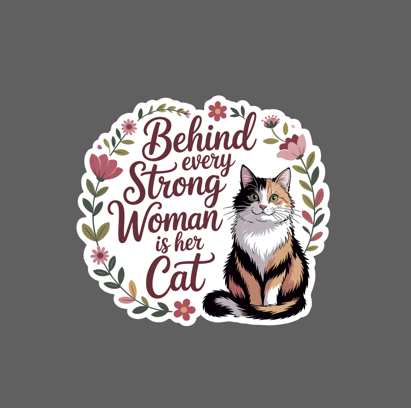Strong Woman’s Cat Sticker Cats Pet Family Love Funny Quote Gift Waterproof NEW