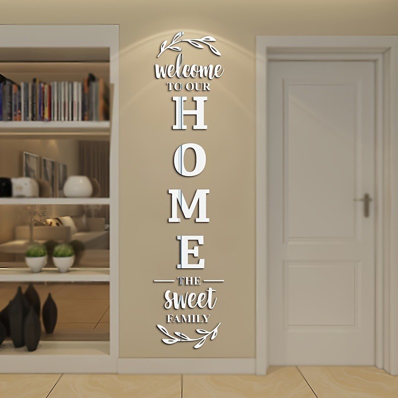 Quote Text Mirror Wall Decals DIY Letter Combination Living Room Wall Art