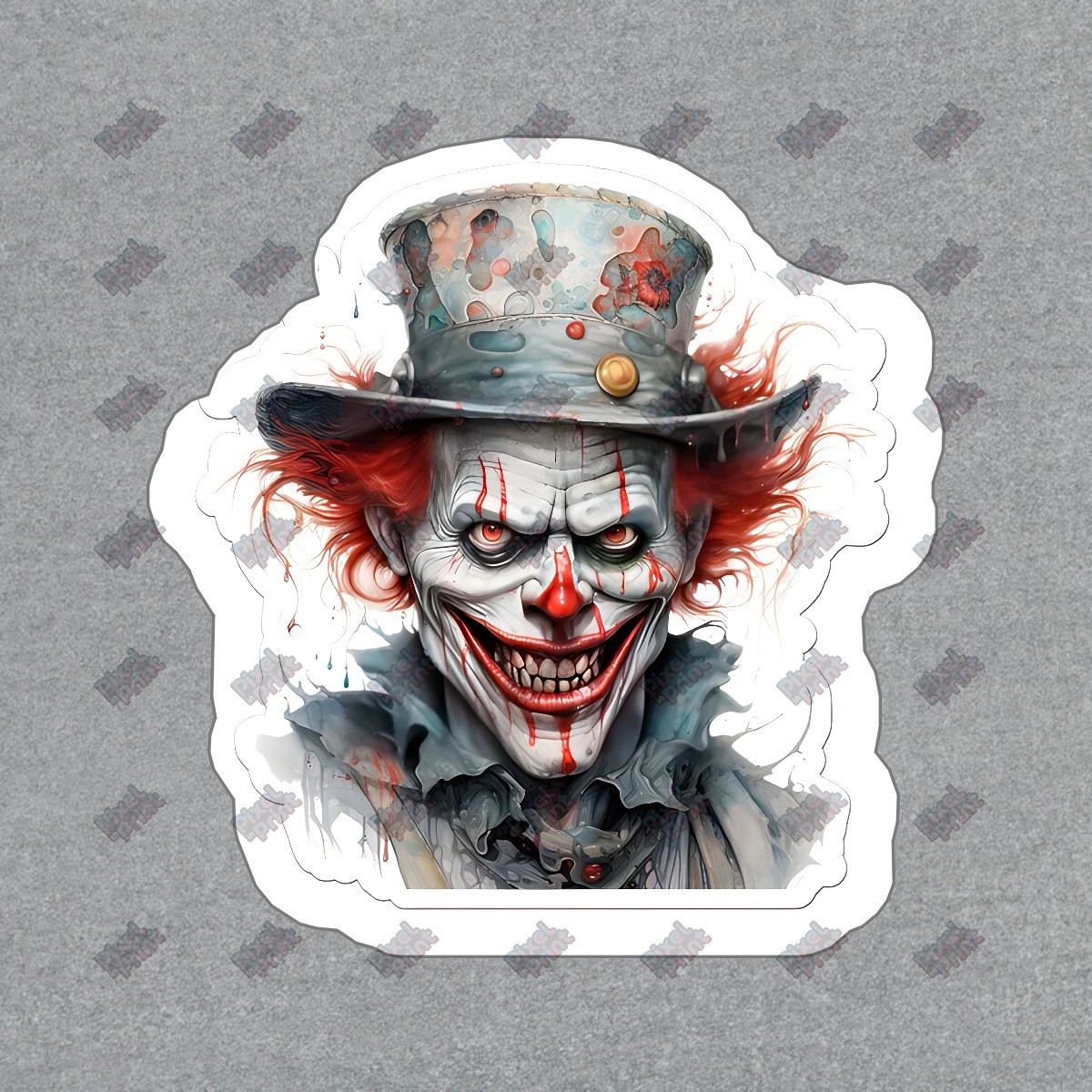 Creepy Clown Vinyl Sticker Decal for Halloween Decor, Laptop, Water #485856