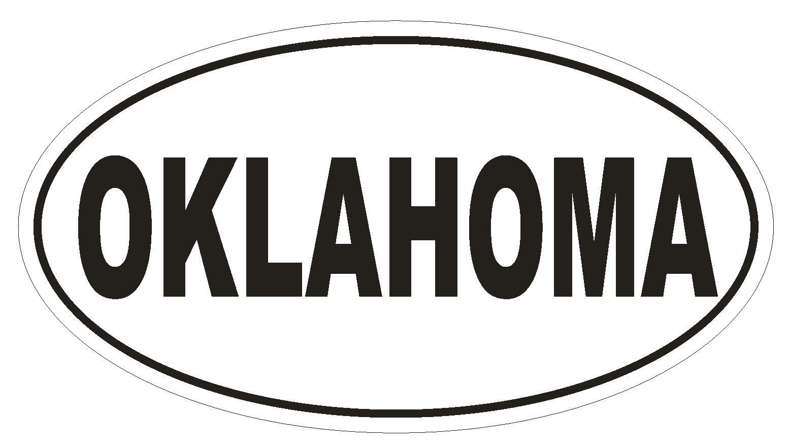 Oklahoma Oval Bumper Sticker or Helmet Sticker D2365 State Euro Oval