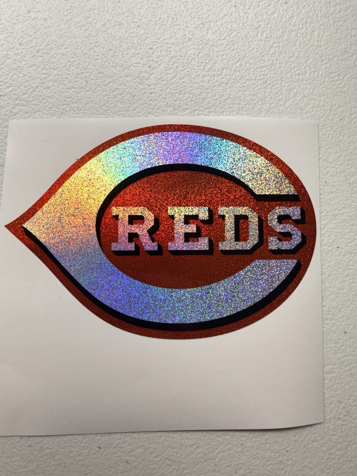 Cincinnati Reds Holographic Tiny Sparkle Vinyl Decal