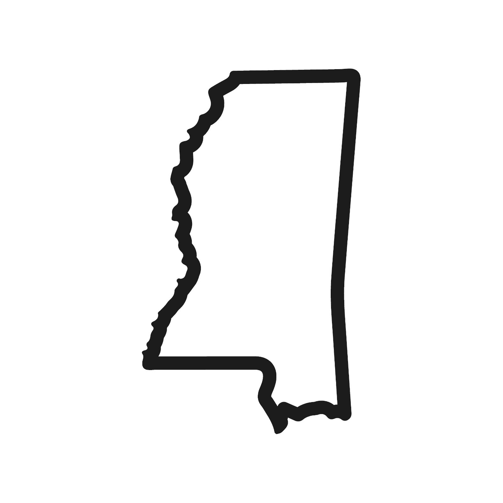 Mississippi Outline Vinyl Decal Hallow State Line shape sticker