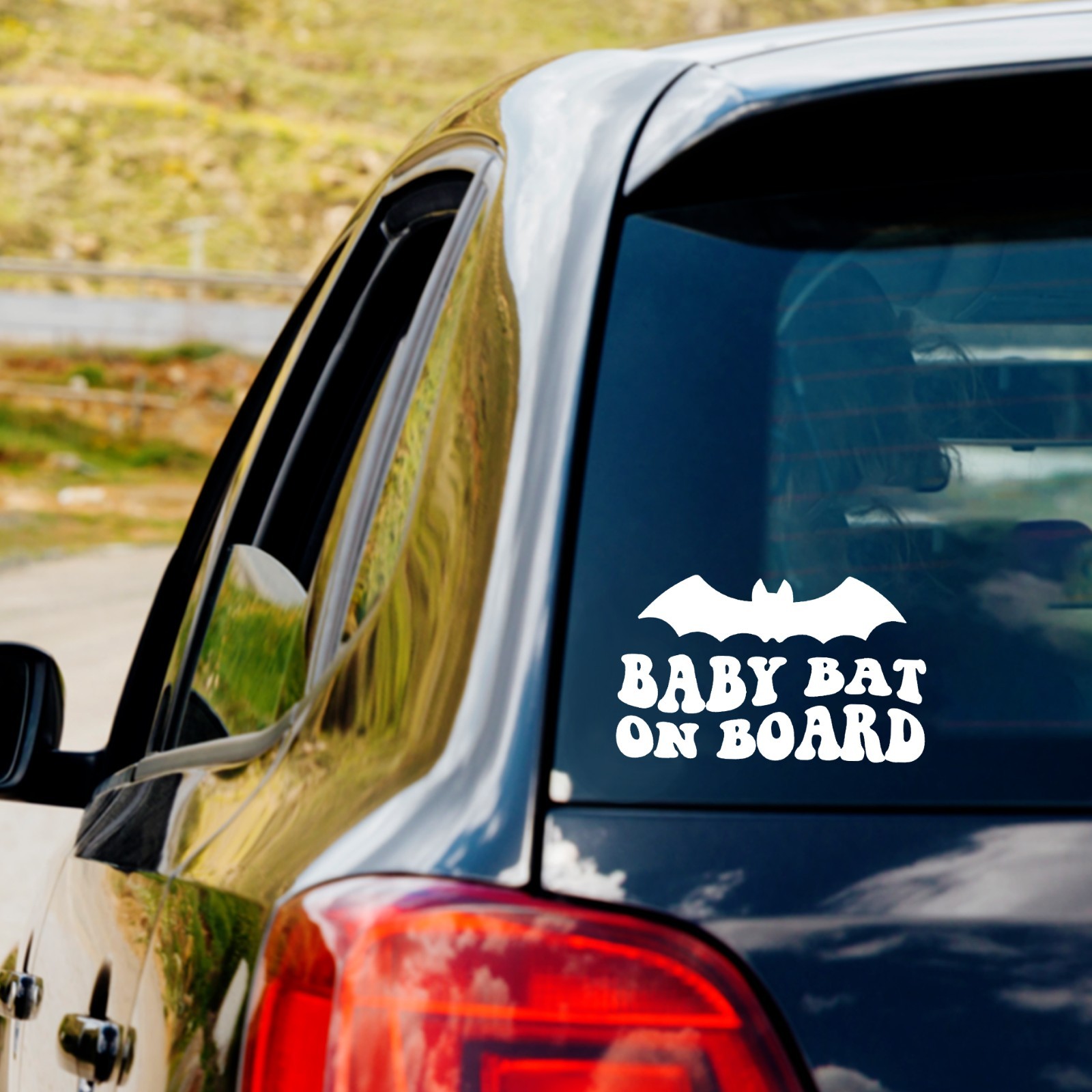 Baby Bat on board Vinyl Decal Sticker mirror car truck Halloween Cute