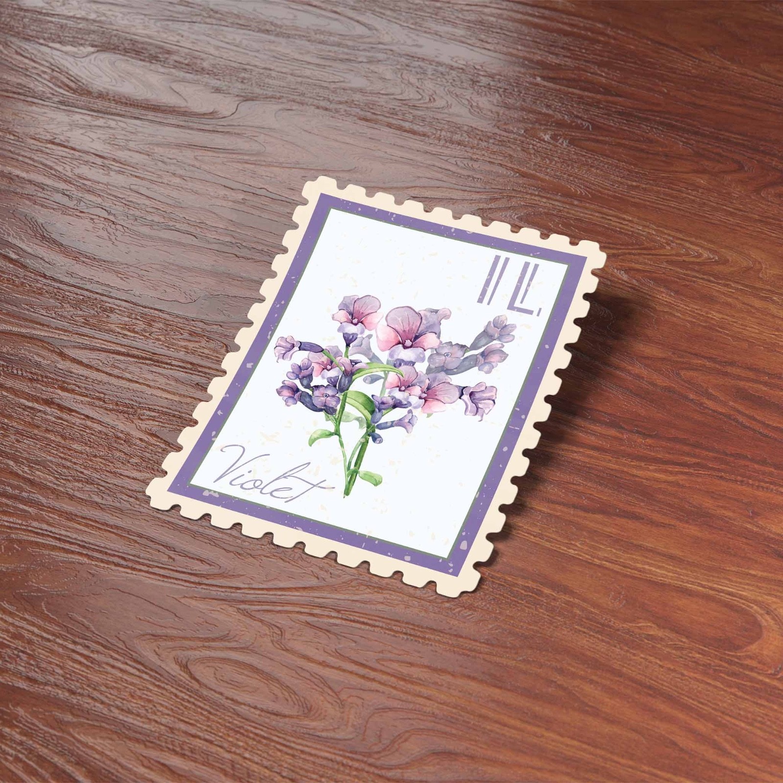 Illinois State Flower Violet Sticker – IL Vintage Stamp Decal for Laptop