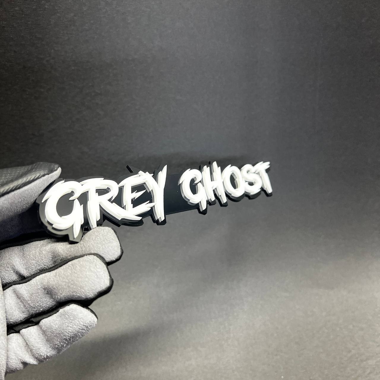 1PC GREY GHOST 3D Text Car Badge Emblem Fender tailgate Aggressive Custom Decal