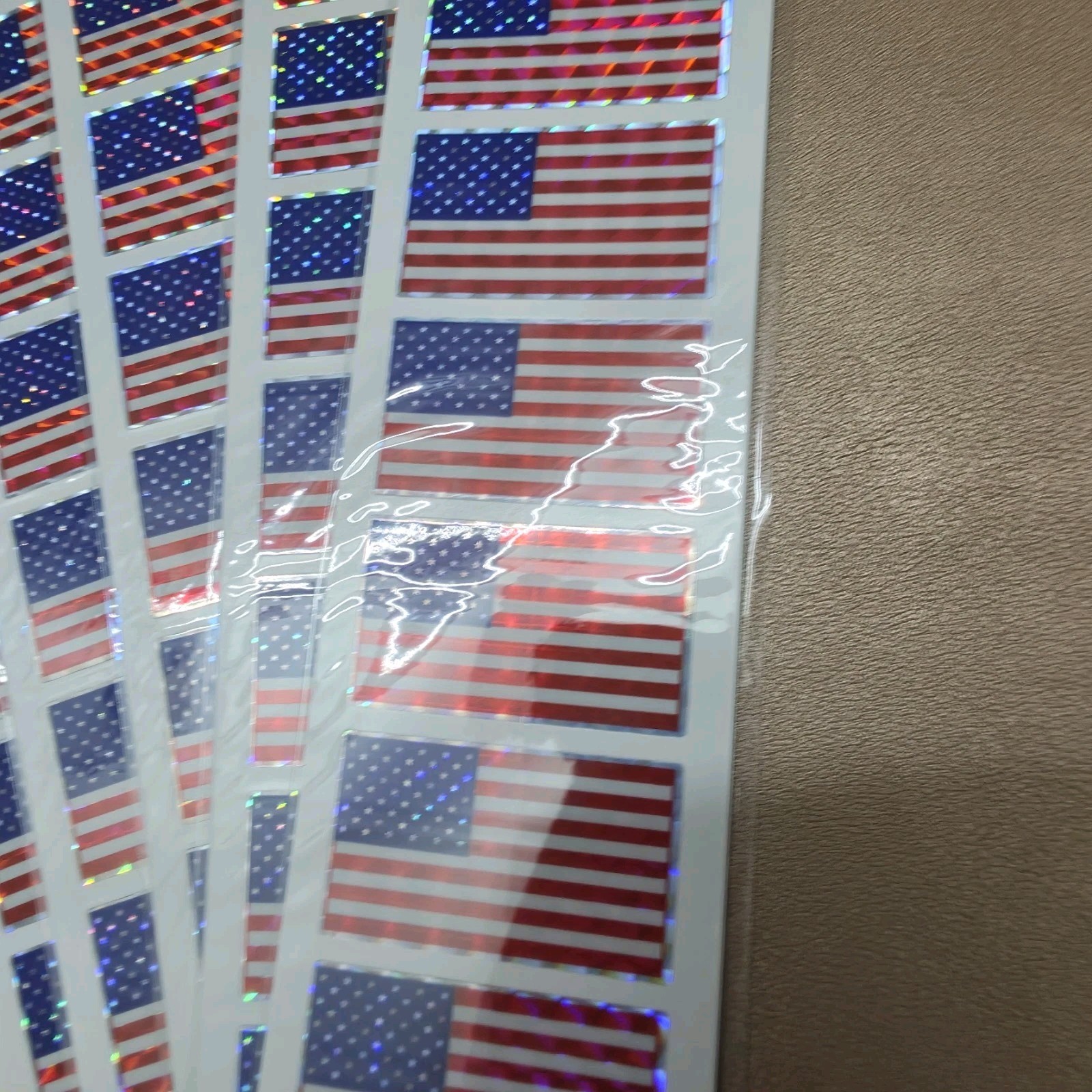 RUBIES USA FLAG HOLOGRAPHIC WATERPROOF STICKERS 12 PK (72 FLAGS/10 USA STICKERS)
