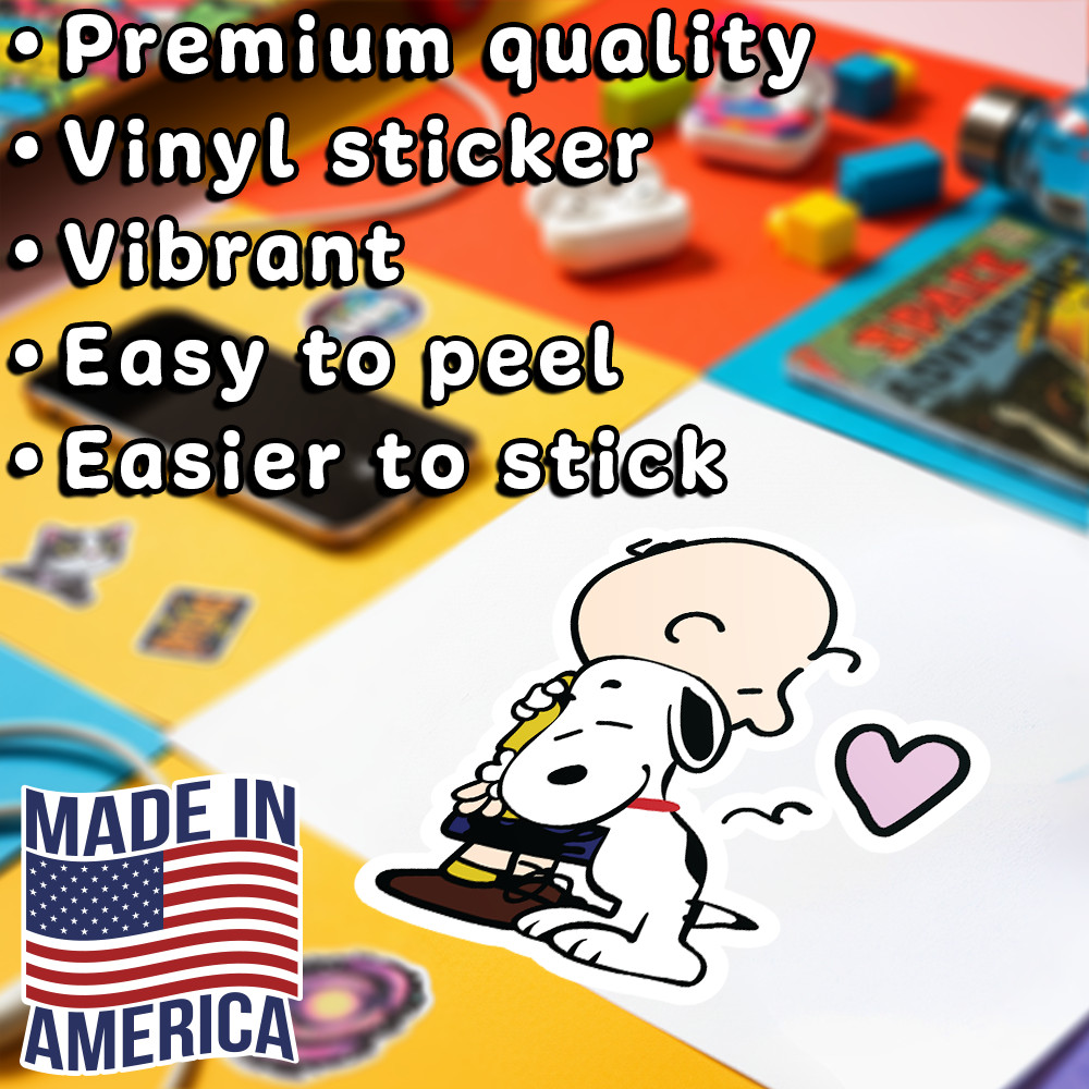 Peanuts Sticker Of Snoopy Hugging Charlie Brown Cute And Aesthetic 3.2″ x 4″