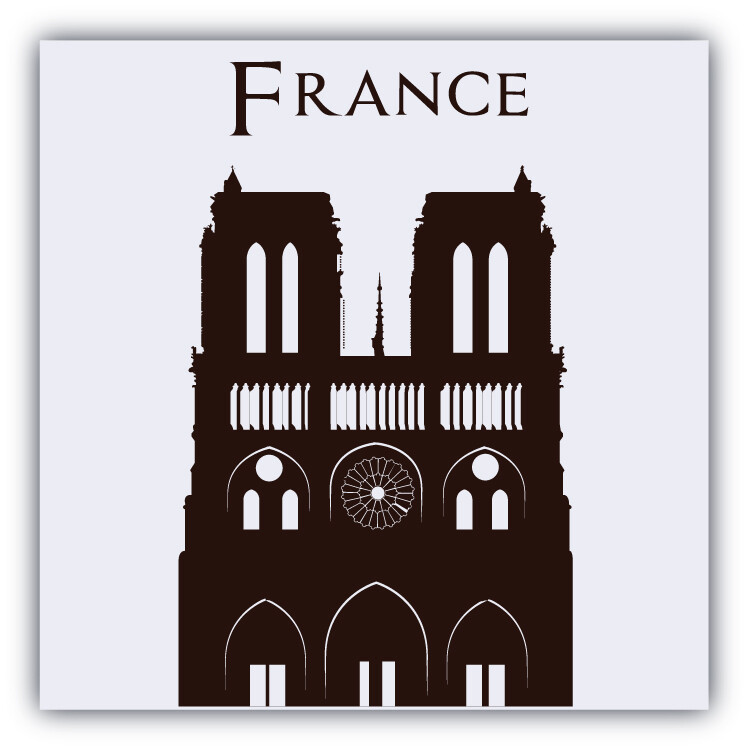 France Notre Dame Paris Catholic Cathedral Car Bumper Sticker – ”SIZES”