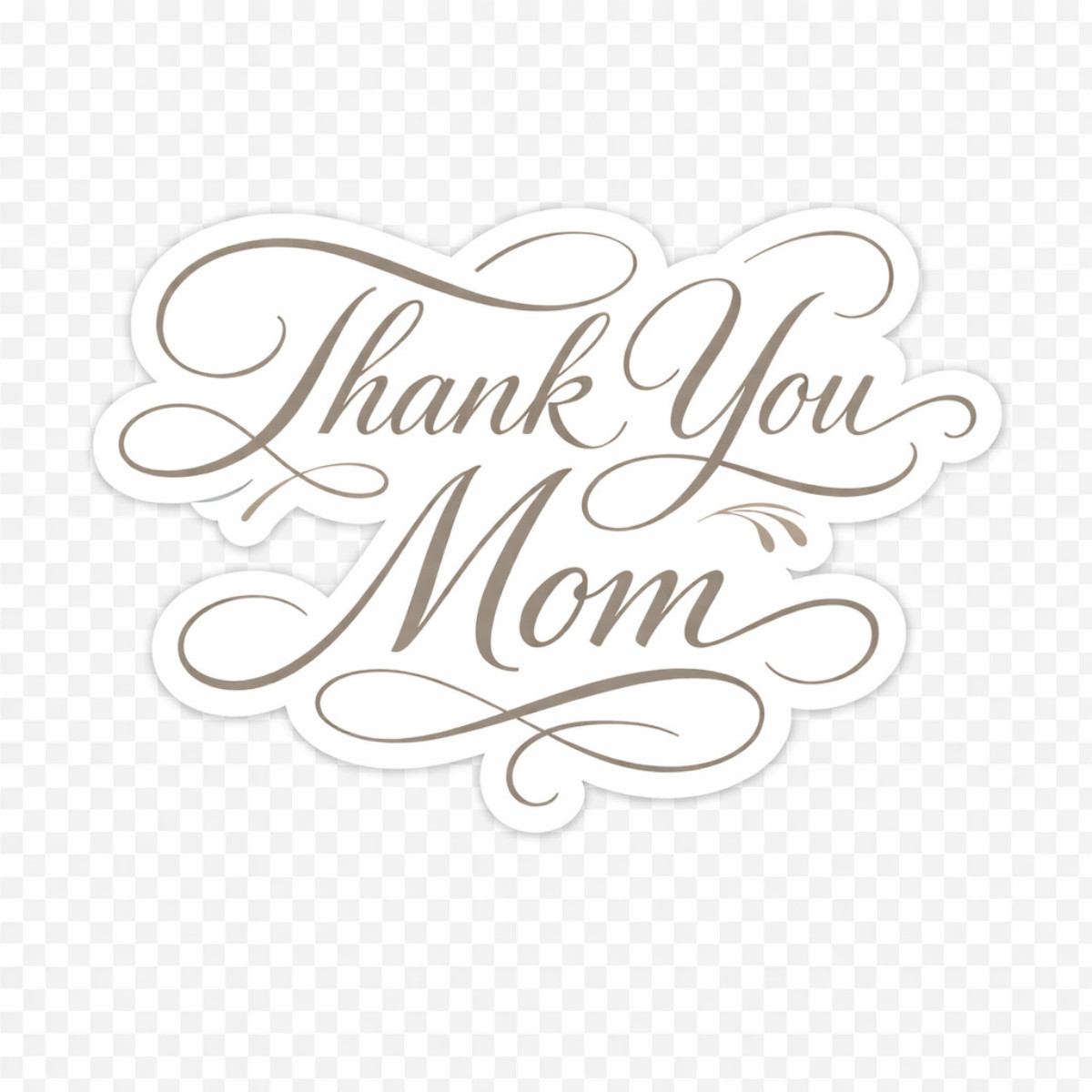 3 inch Thank You Mom Sticker Elegant Mother’s Day Script Vinyl Decal