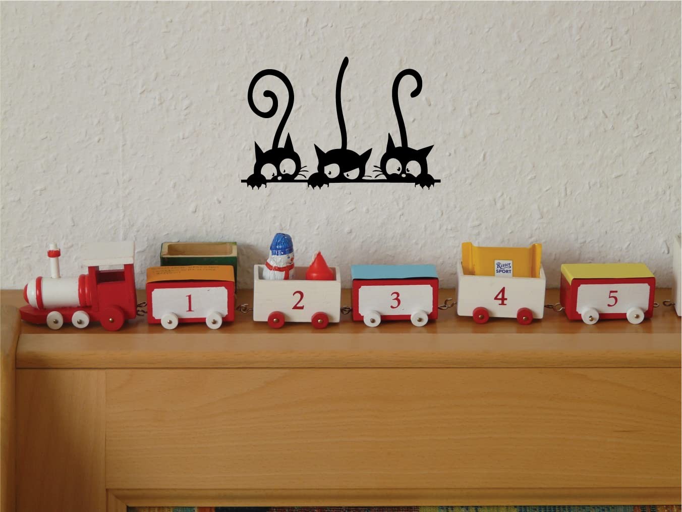 Wall PVC Wall Sticker Decal Quote Art Vinyl Cat Pattern 8”×12′ Black