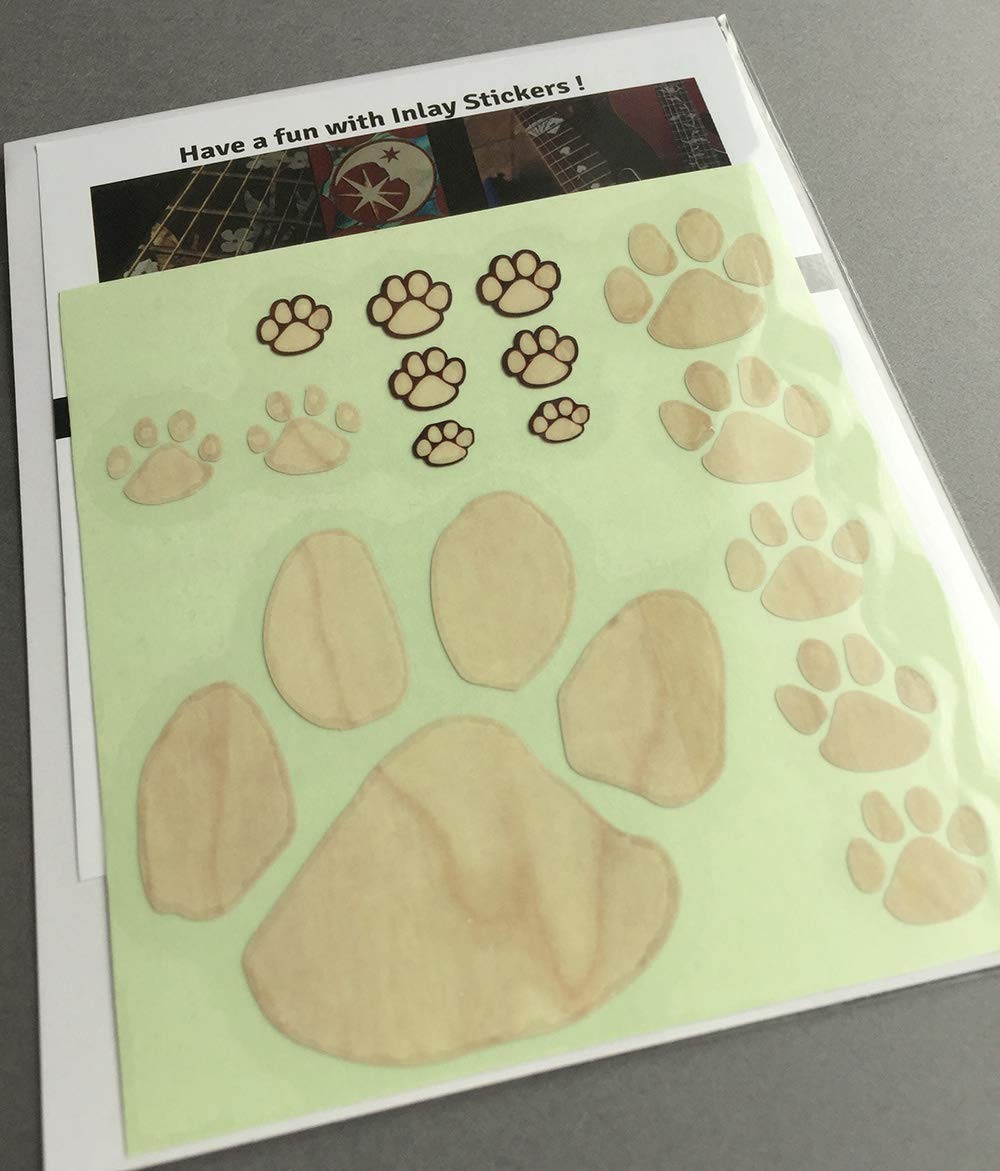 Jacamou Animal Footprint Paw (Wood Grain) Inlay Sticker for Guitar F-306AP-WD
