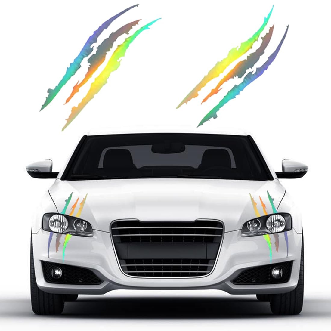 2 PCS Claw Mark Car Decal,Headlight Car Stickers,Monster Claw Marks Reflectiv…