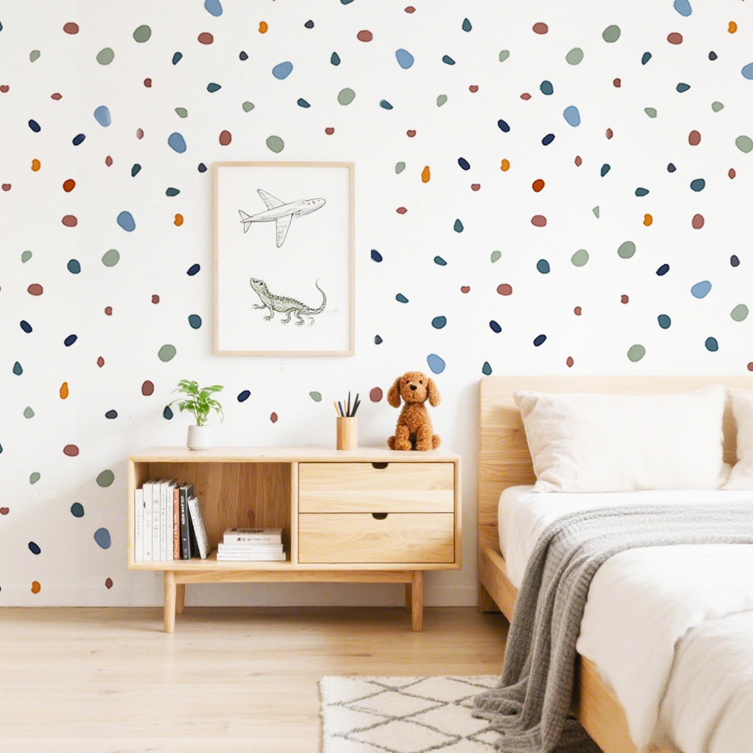 Irregular Boho Wall Stickers Terrazzo Decal Polka Dots Wall Decor Bedroom Rem…