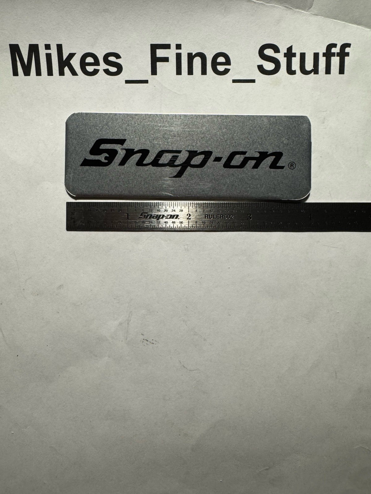 TWO (2) SNAP-ON TOOLBOX LOGO Vise Badge Aluminum Emblem Sticker Decal IRREGULAR