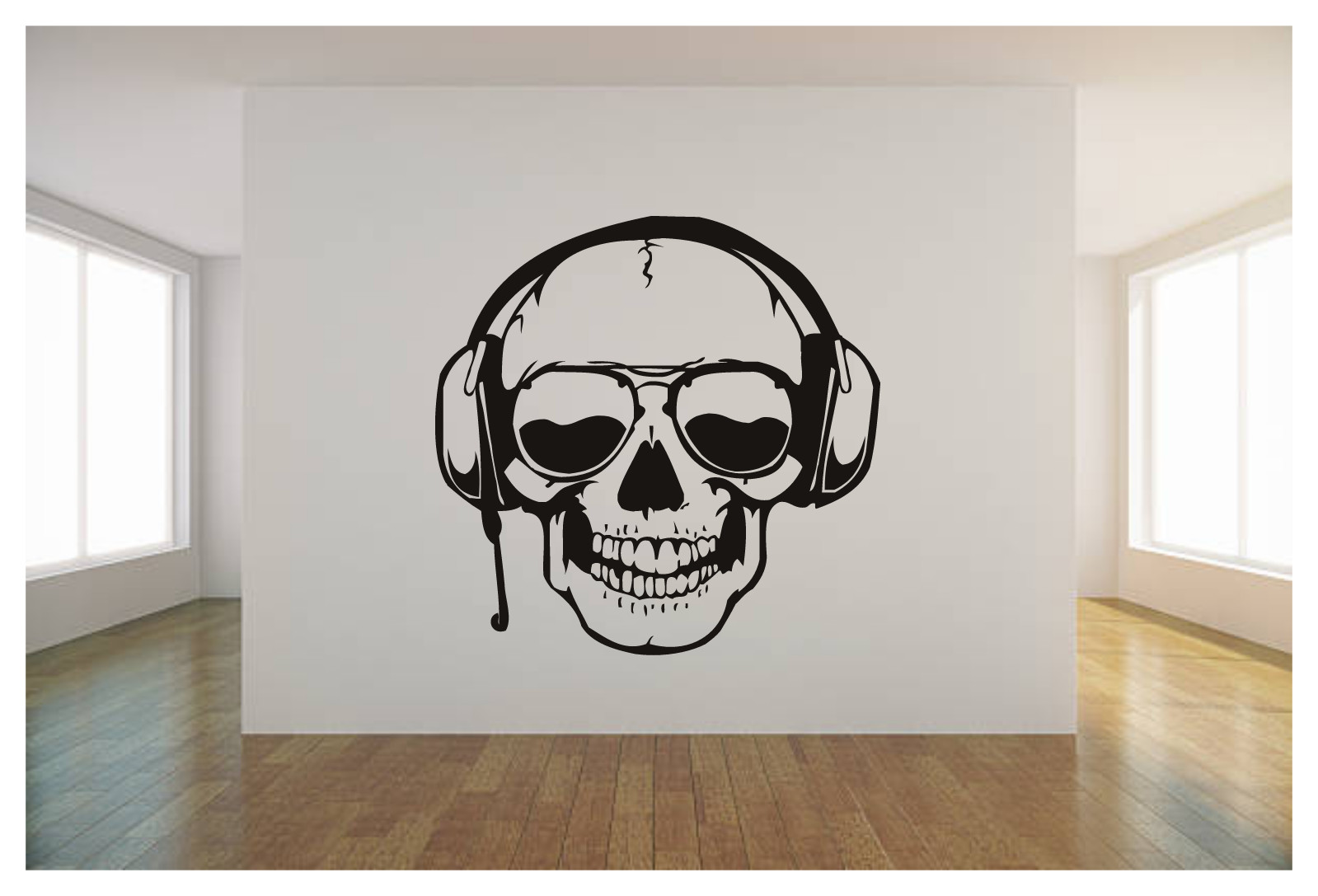 SKULL HEADPHONES SUNGLASSES Logo Wall Decal Mural Art Sticker 22″X22″ Wall Art