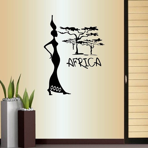 Vinyl Decal Africa African Afro Style Woman Ethnic Decor Mural Wall Sticker 1948