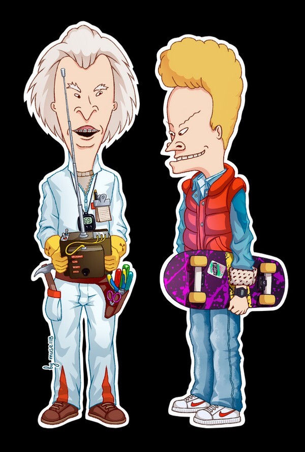 Beavis And Butthead Back To The Future 4 Inch Vinyl Sticker