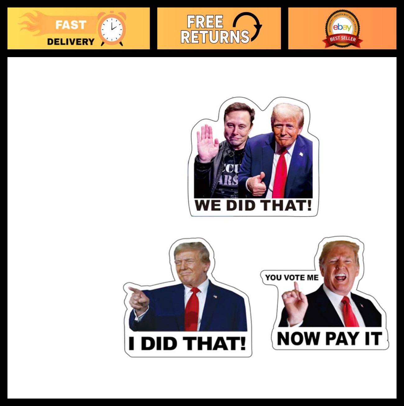 200 PCS I Did That Stickers – 2” Waterproof Anti-Trump Decals, Easy Remove, No