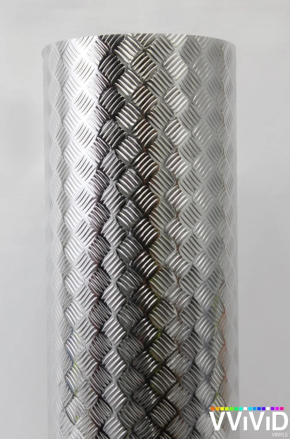 Diamond Plate Vinyl Wrap Silver Chrome Adhesive Roll Shelf Wall Floor 3FT