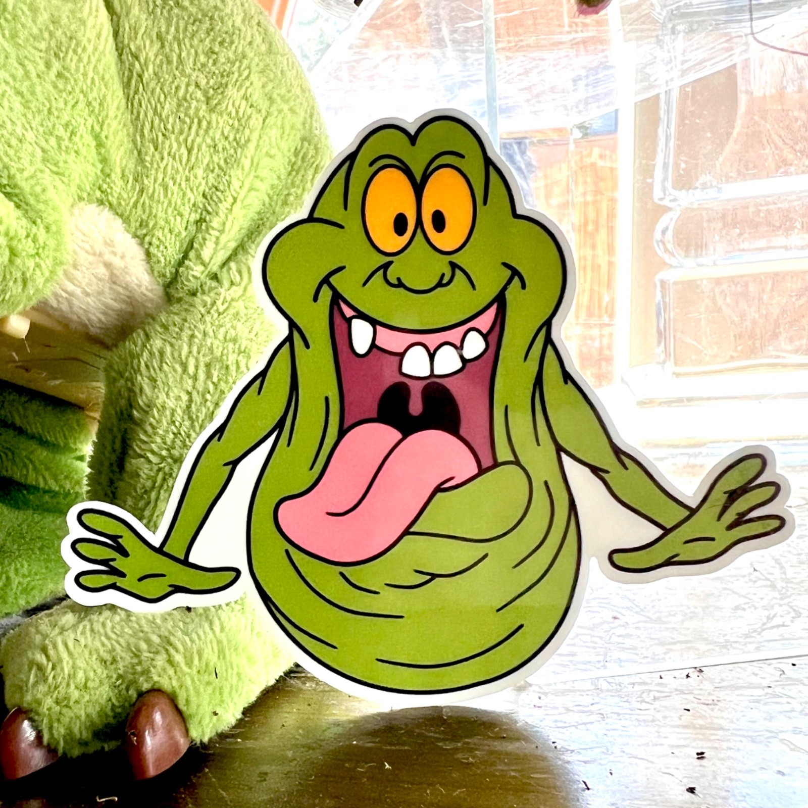 Glow In The Dark Ghostbusters Slimer Decal Sticker Hot Rod