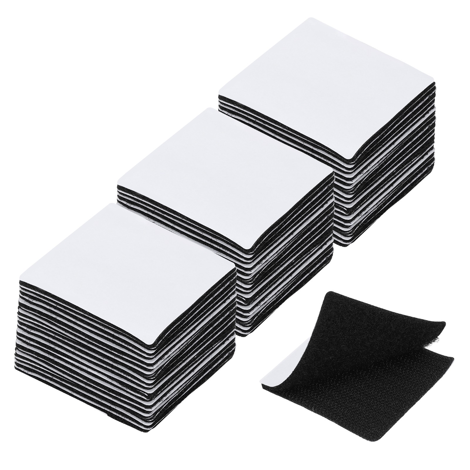 2×2 Inches Hook and Loop Dots 40 Sets Square Self Adhesive Tape Black