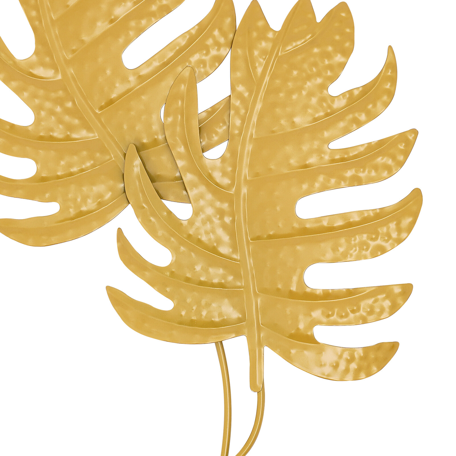 2PCS Wall Decorations Gold Iron Leaf Wall Hanging Home Decor with Frame Golden