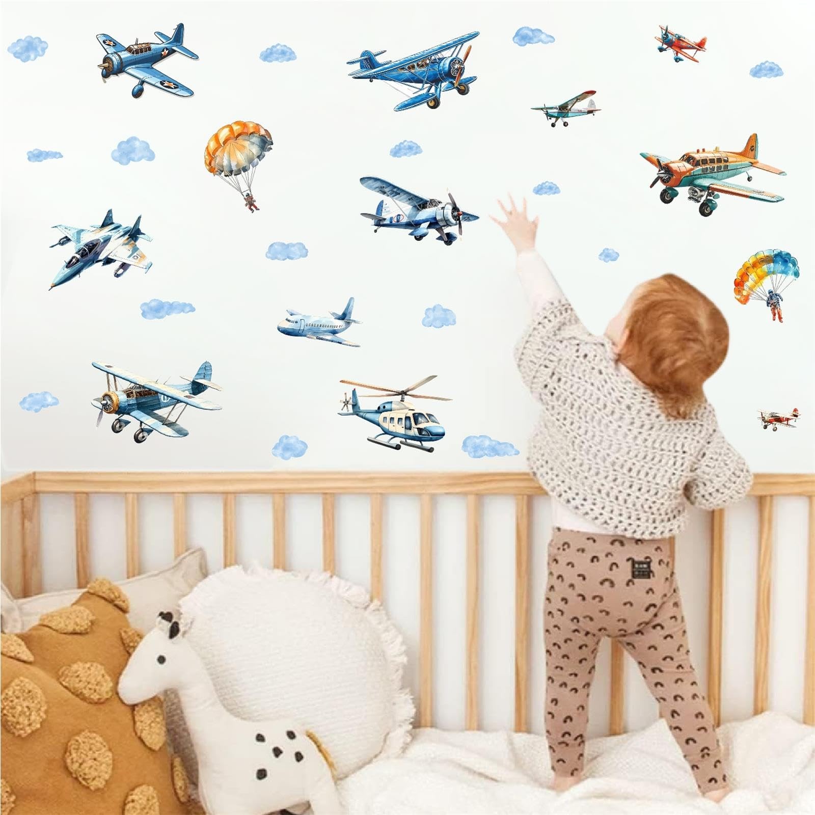 Airplane Wall Stickers Large Airplanes Wall Decals Plane Clouds Decals Aircra…