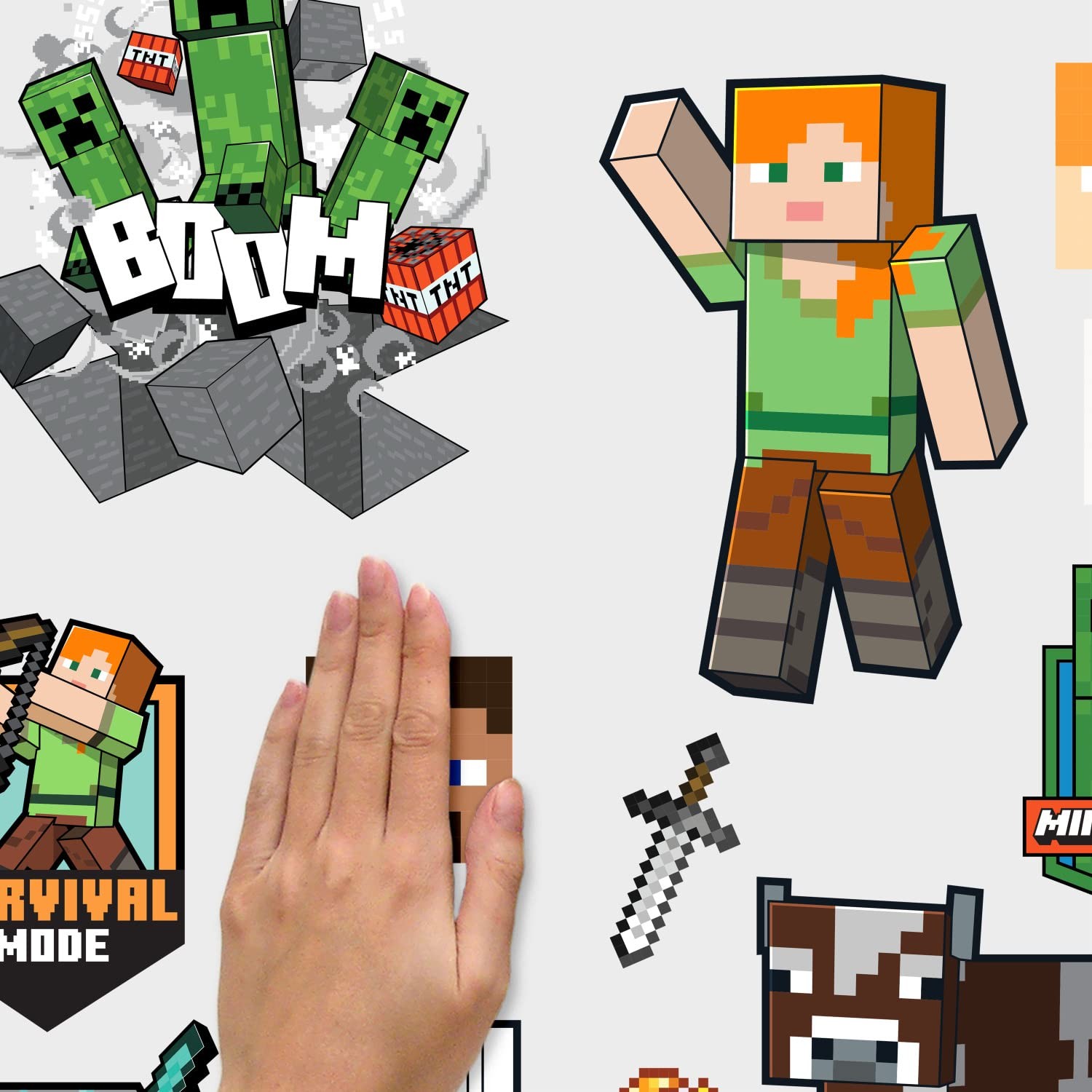 RMK5366SCS Minecraft Characters Peel and Stick Wall Decals