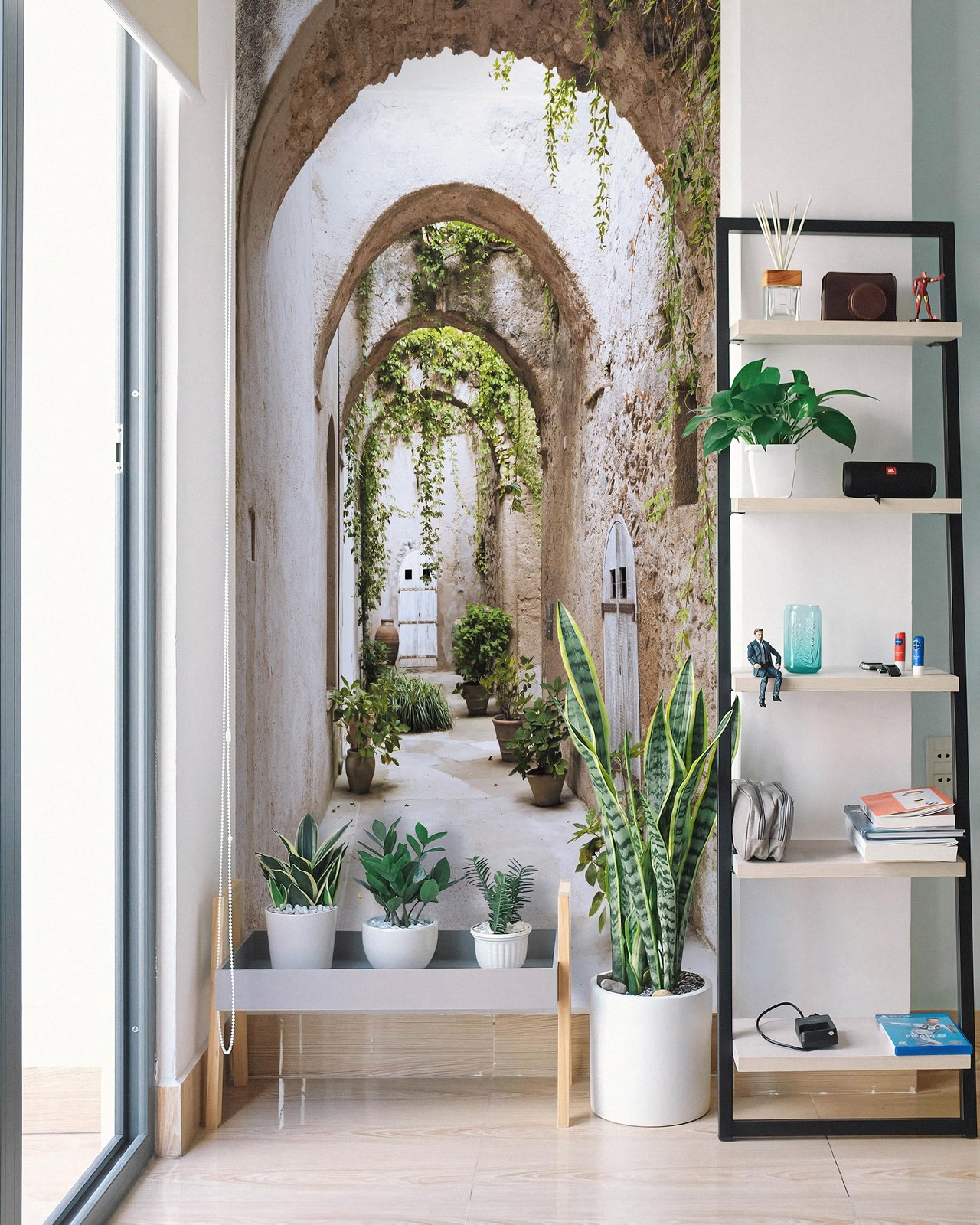 3D Door Mural – Arch-Shaped Corridor Peel & Stick Door Wallpaper, Removable -…