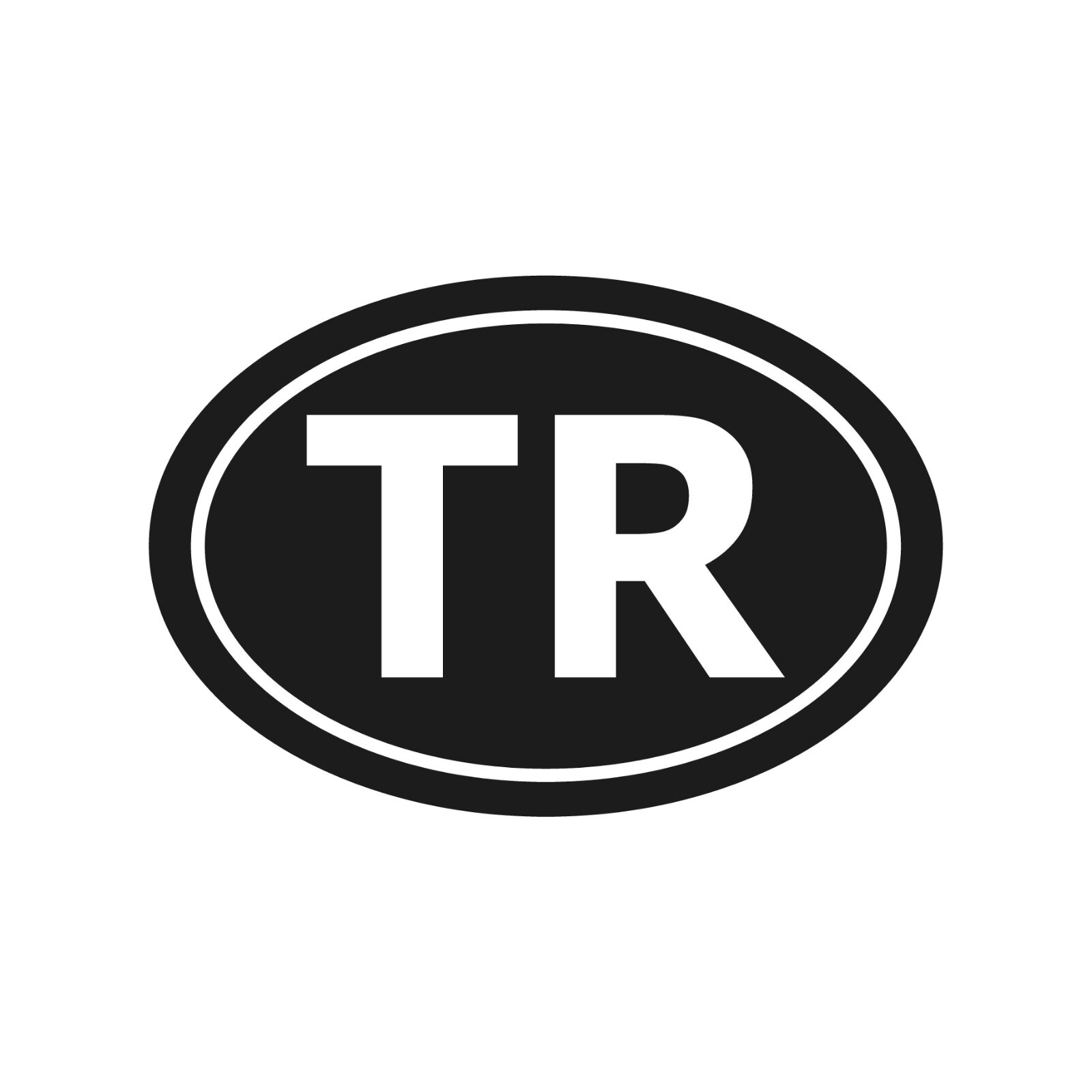 Turkey country initials Vinyl Decal Window Oval TR Laptop Sticker