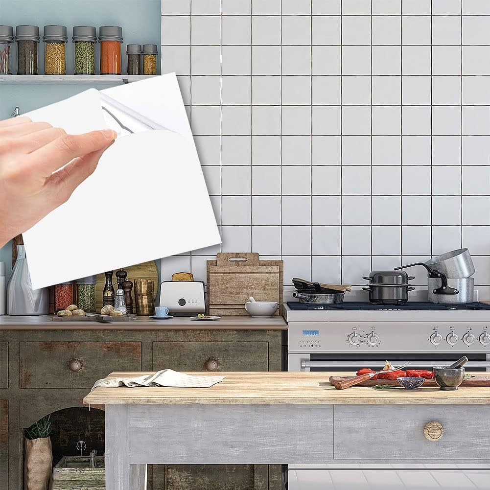 Waterproof Self-Adhesive Tile Stickers – 50PCS, 6” x 6” for Easy Home Makeover