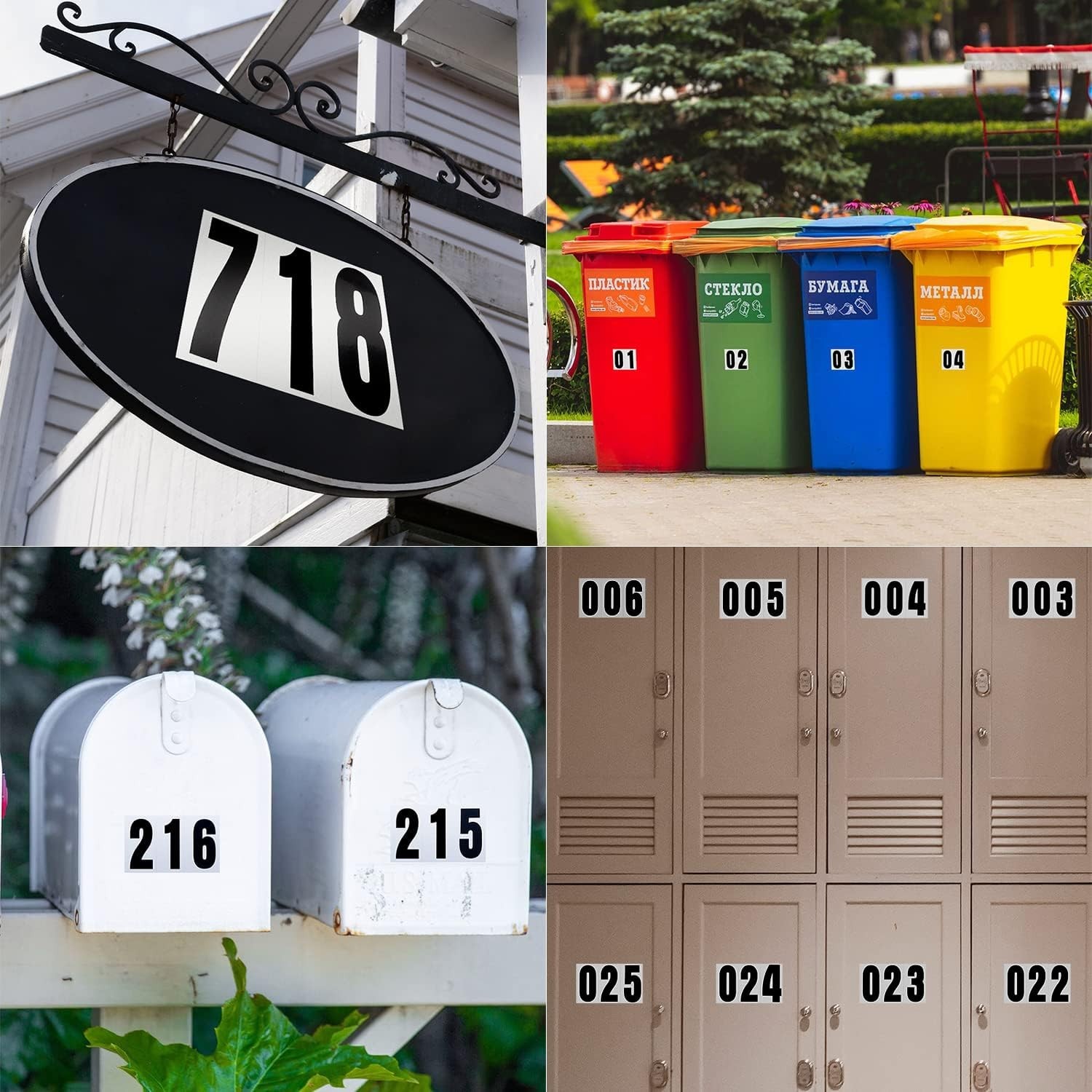 3” Reflective Waterproof Address Numbers – Easy Apply 60pcs for Home & Vehicles