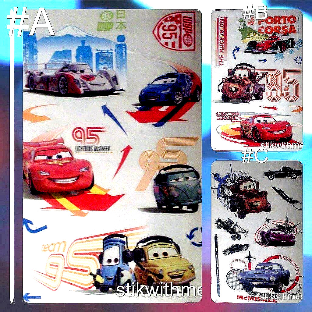 (29) DISNEY CARS Removable WALL STICKERS HOME DECOR Large 3-SHEETS New FREE Ship
