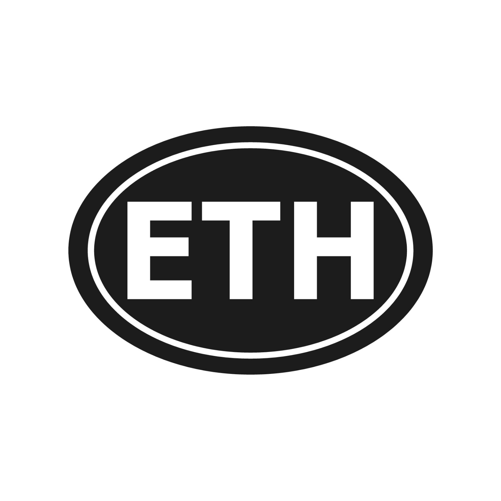 Ethiopia country initials Vinyl Decal Window Oval ETH Laptop Sticker