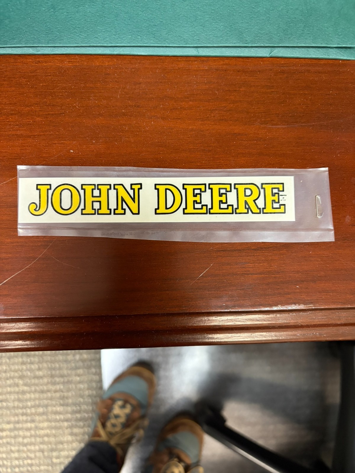 John Deere sticker NOS 6″ NEW OLD STOCK Yellow Letters