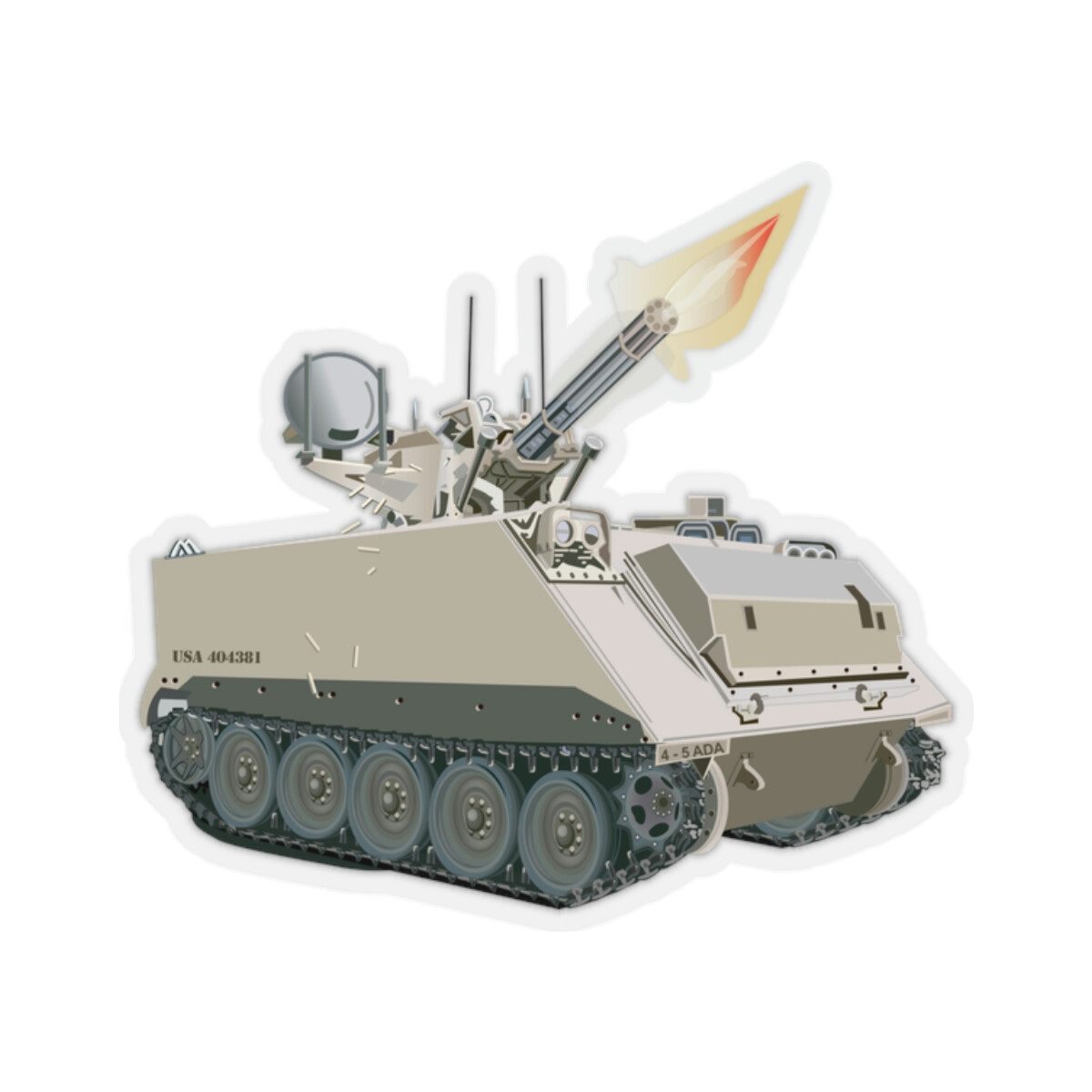 Kiss-Cut Stickers – M163 Vulcan Air Defense System (VADS) X 300