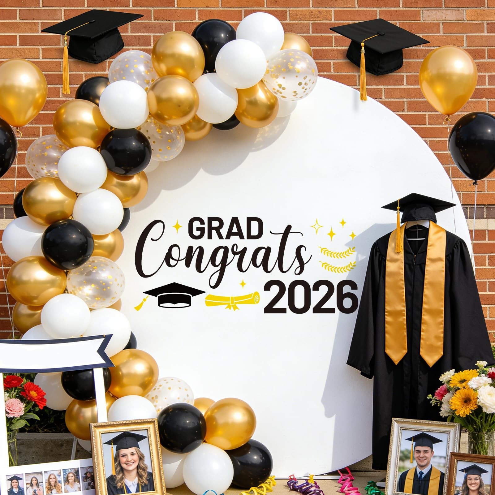 2026 Graduation Decals Decorations, Class of 2026 Graduation Arch Backdrop St…