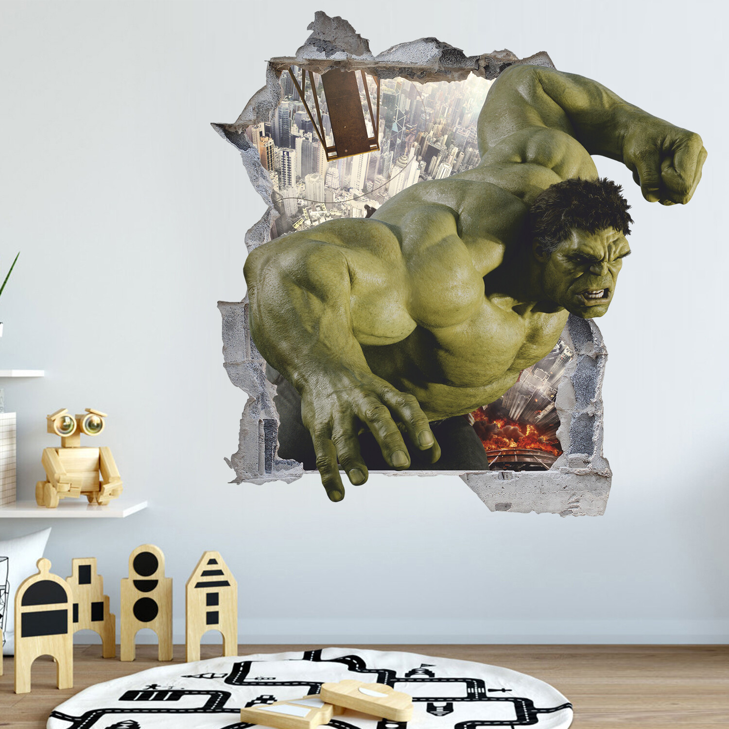 Super Hero 3D Wall Decal, Superheroes Wall Sticker, Removable Vinyl Sticker