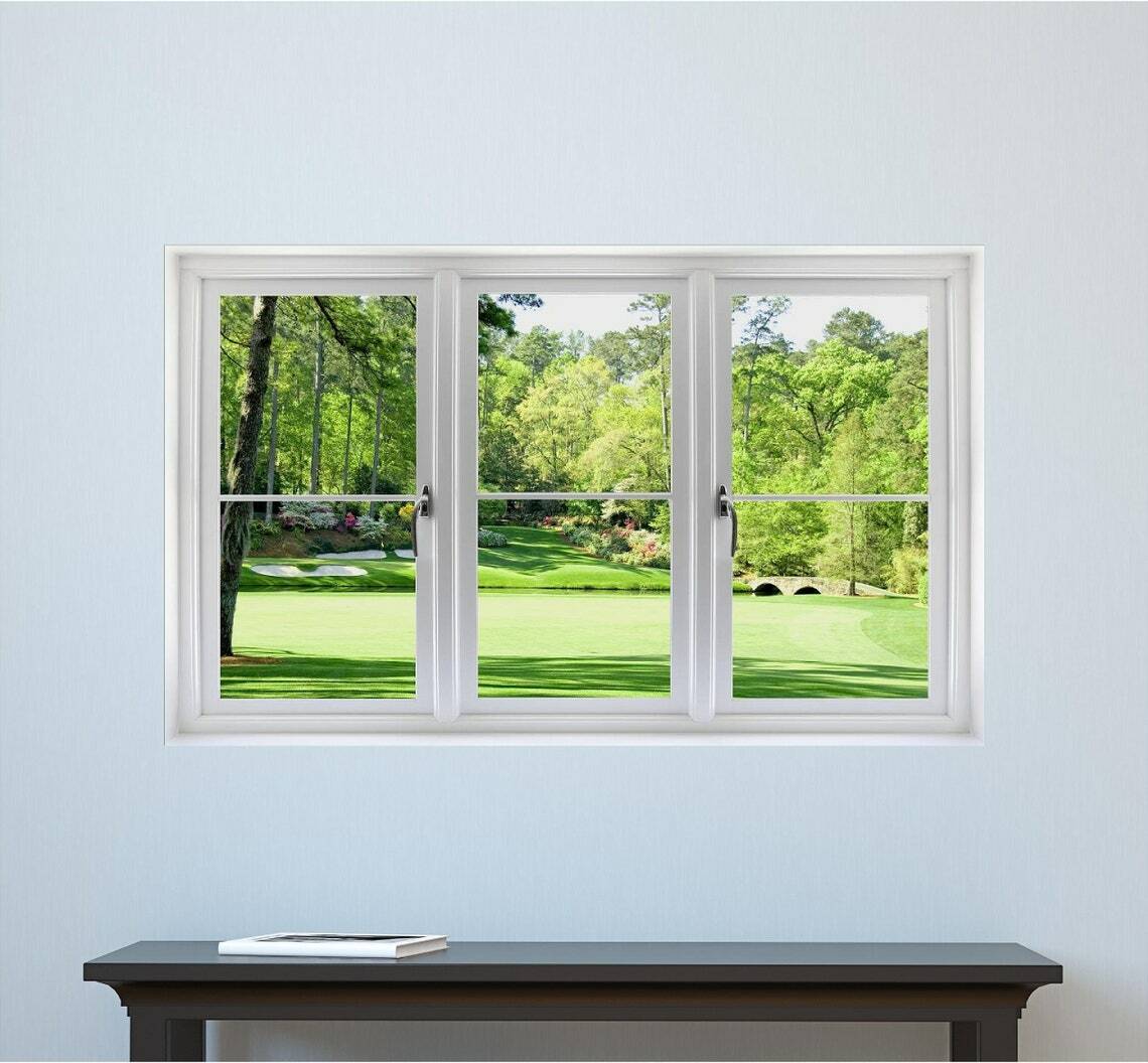 WindowScape 12th Hole at Augusta Golf 3D Window Wall Decal Vinyl Sticker